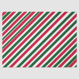 Papel De Seda Peppermint Stick Stripes in Red, Green, and White