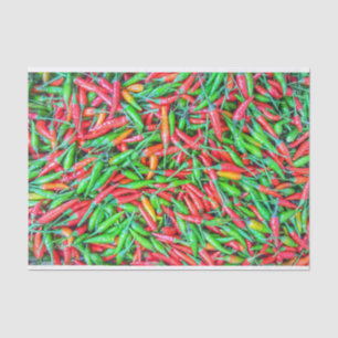 Papel De Seda Peppers verdes y rojas