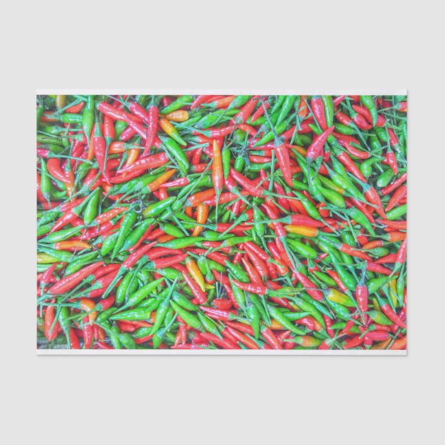 Papel De Seda Peppers verdes y rojas (Anverso)
