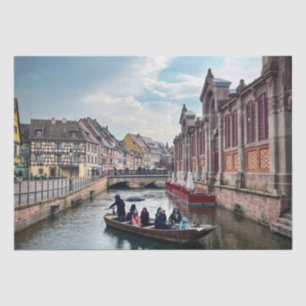 Papel De Seda Pequeña barca del río Venecia