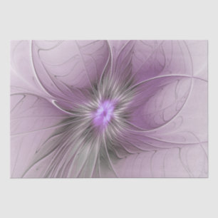 Papel De Seda Pequeña belleza arte floral fractal gris mauve mod
