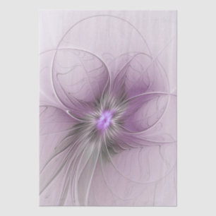 Papel De Seda Pequeña belleza arte fractal flor gris mauve moder