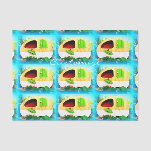 Papel De Seda pequeña casa de caravana gitana (Anverso)