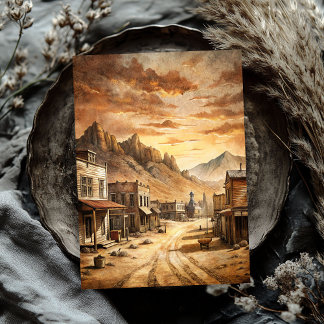 Papel De Seda Pequeña ciudad occidental en la pradera occidental