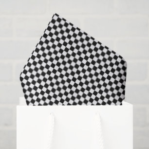 Papel De Seda Pequeña Cuadrada en Negro y Blanco