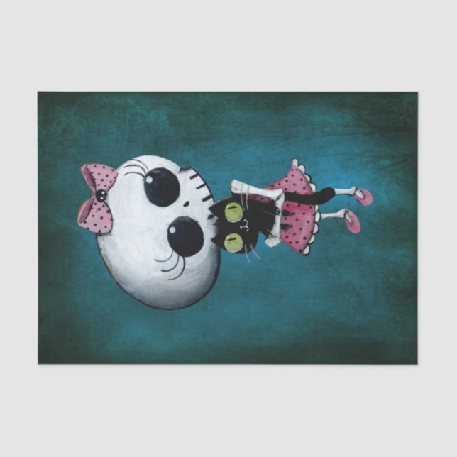 Papel De Seda Pequeña Srta. Death - belleza de Halloween (Anverso)