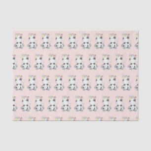 Papel De Seda Pequeña vaca de vaca con patrón de corona floral