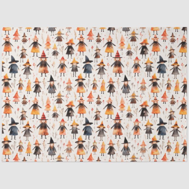 Papel De Seda Pequeña Y Pequeña Bruja Sin Marea. Halloween (Anverso)