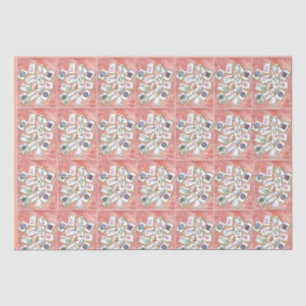Papel De Seda pequeñas baldosas de mahjong de melocotón