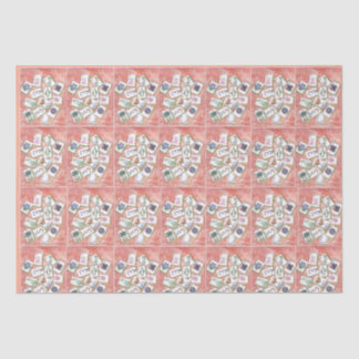 Papel De Seda pequeñas baldosas de mahjong de melocotón