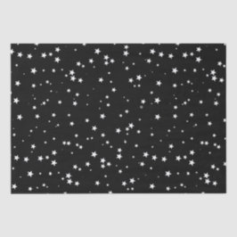 Papel De Seda Pequeñas estrellas blancas en el cielo negro 