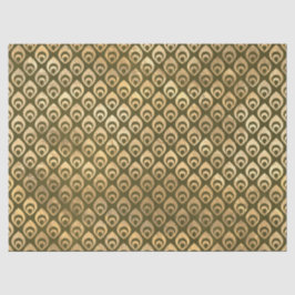 Papel De Seda Pequeñas gotitas abstractas de oro en verde página