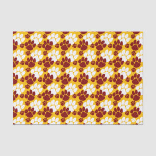 Papel De Seda Pequeñas huellas de marrón y oro
