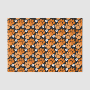 Papel De Seda Pequeñas huellas de naranja y negro