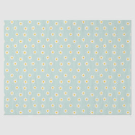 Papel De Seda Pequeñas margaritas - suave azul verdoso