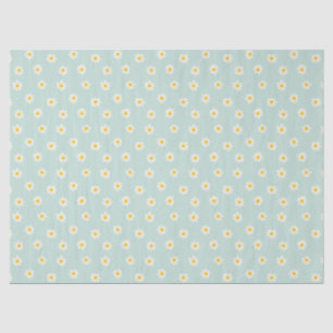 Papel De Seda Pequeñas margaritas - suave azul verdoso