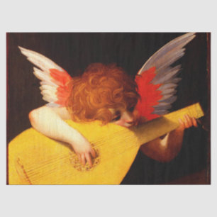 Papel De Seda PEQUEÑO ANGEL JUGANDO música LUTE HACIENDO Cherub