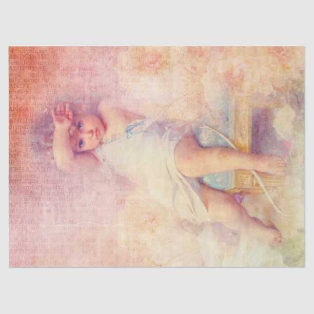 Papel De Seda Pequeño ángel vintage (Anverso)