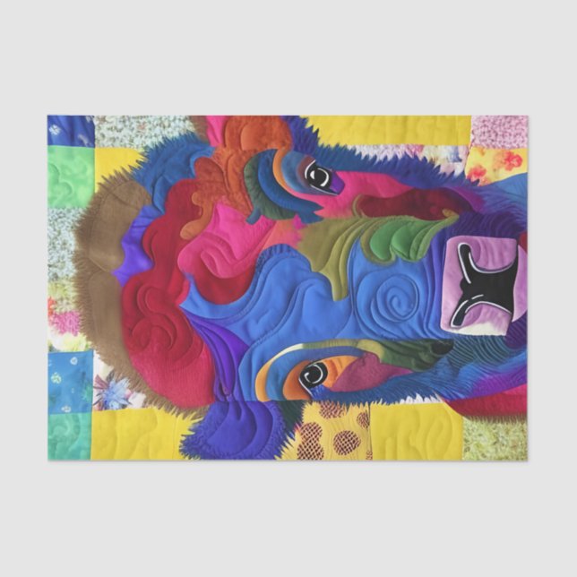 Papel De Seda Pequeño Baby Bison Quilt Like Design (Anverso)