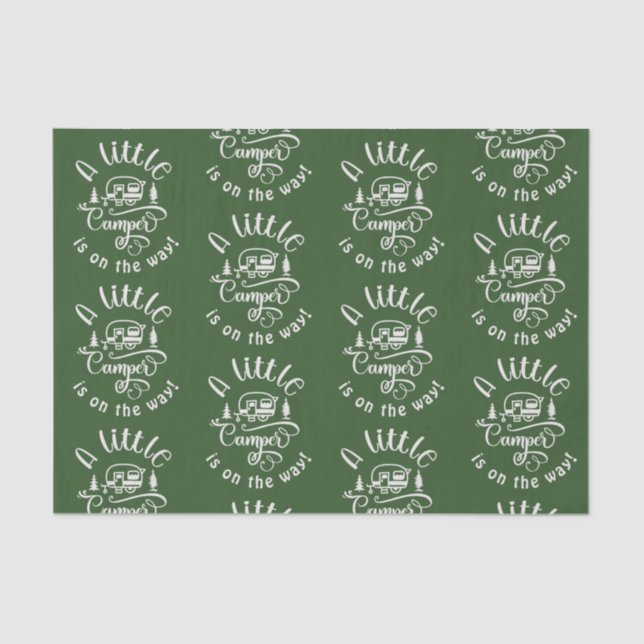 Papel De Seda Pequeño camper está en camino a la ducha de bebé (Anverso)