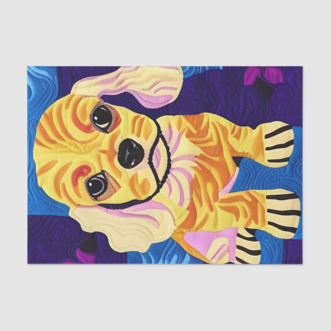 Papel De Seda Pequeño Cocker Spaniel Puppy Quilly Like Design (Anverso)