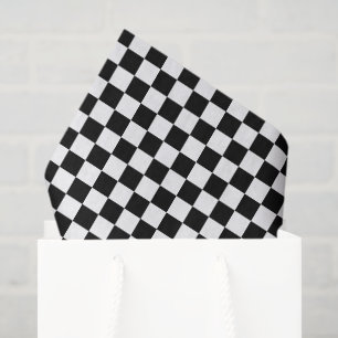 Papel De Seda Pequeño Cuadrado en Negro y Blanco