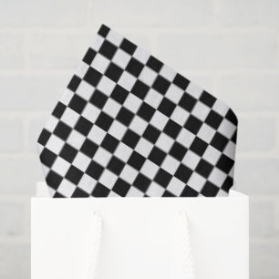 Papel De Seda Pequeño Cuadrado Negro y Blanco