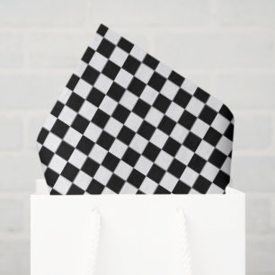 Papel De Seda Pequeño Cuadrado Negro y Blanco