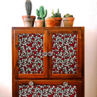 Papel De Seda Pequeño desmoronamiento del patrón de flores rojas