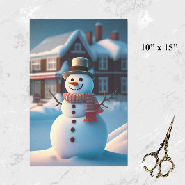 Papel De Seda Pequeño Ilustracion de pueblo de Snowman