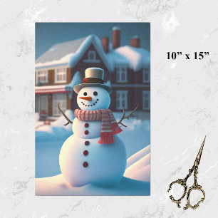 Papel De Seda Pequeño Ilustracion de pueblo de Snowman