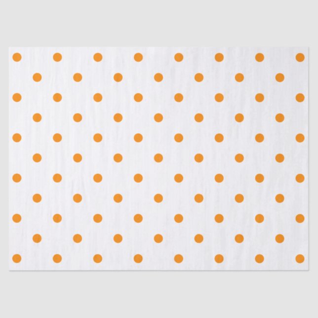 Papel De Seda Pequeño modelo de lunares: Naranja (Anverso)