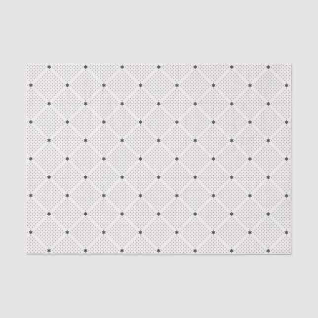 Papel De Seda Pequeño modelo de puntos blanco negro elegante (Anverso)