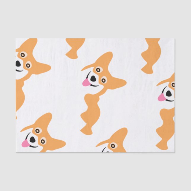 Papel De Seda Pequeño modelo lindo del Corgi (Anverso)