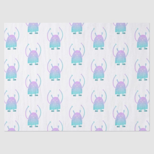 Papel De Seda Pequeño Monstruo Azul (Anverso)