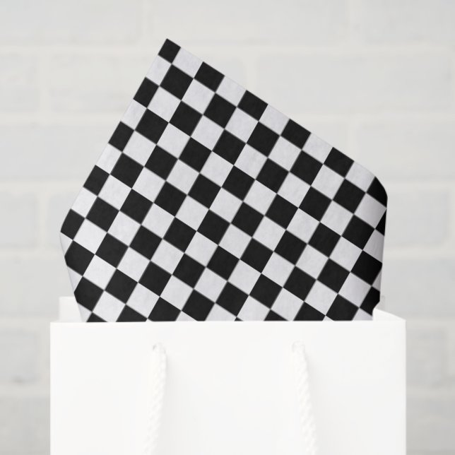Papel De Seda Pequeño negro y blanco verificado (Bolsa de regalo)