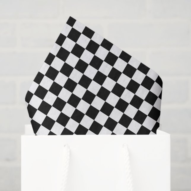 Papel De Seda Pequeño negro y blanco verificado (Bolsa de regalo)