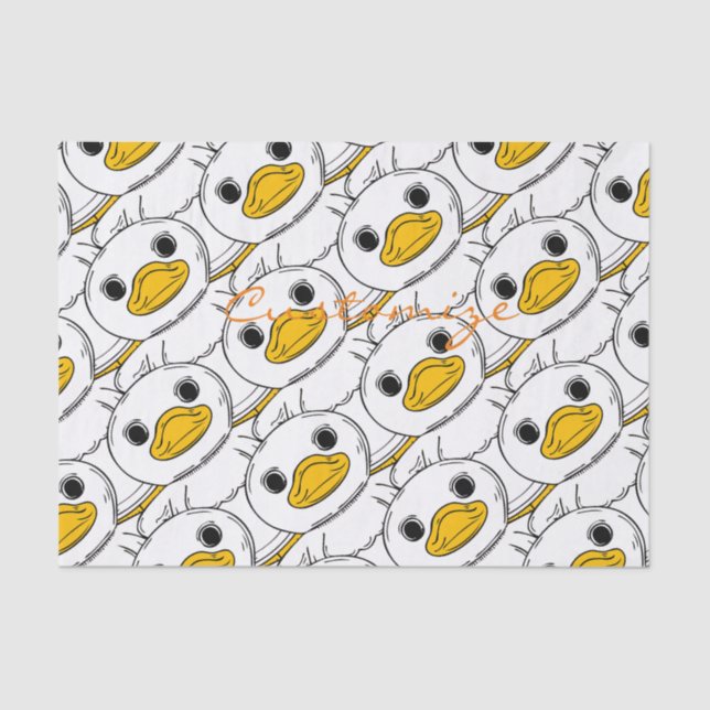 Papel De Seda Pequeño pato blanco en pie de trueno (Anverso)