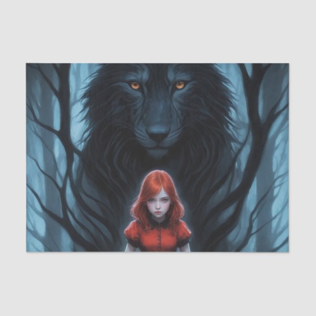 Papel De Seda Pequeño rojo y el desenlace del lobo (Anverso)