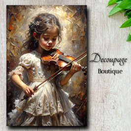 Papel De Seda Pequeño Virtuoso Violinista Encantador Decoupage