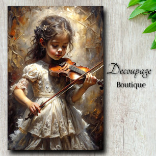 Papel De Seda Pequeño Virtuoso Violinista Encantador Decoupage