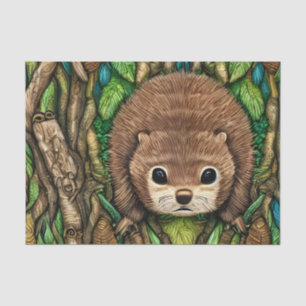 Papel De Seda Pequeño y adorable castor de bebé