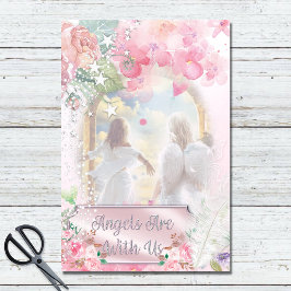 Papel De Seda Pequeños ángeles floral desenlace bohemio