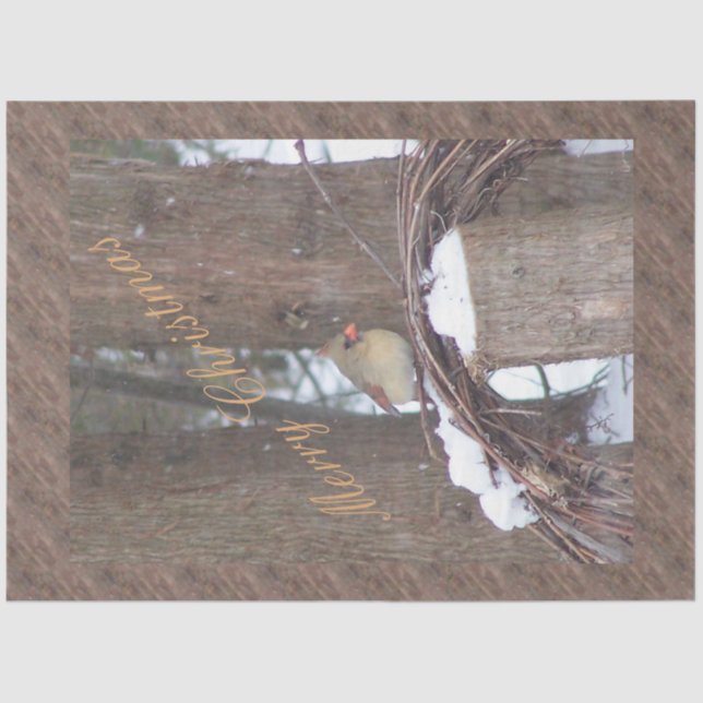 Papel De Seda Pequeños deseos de Navidades de aves (Anverso)