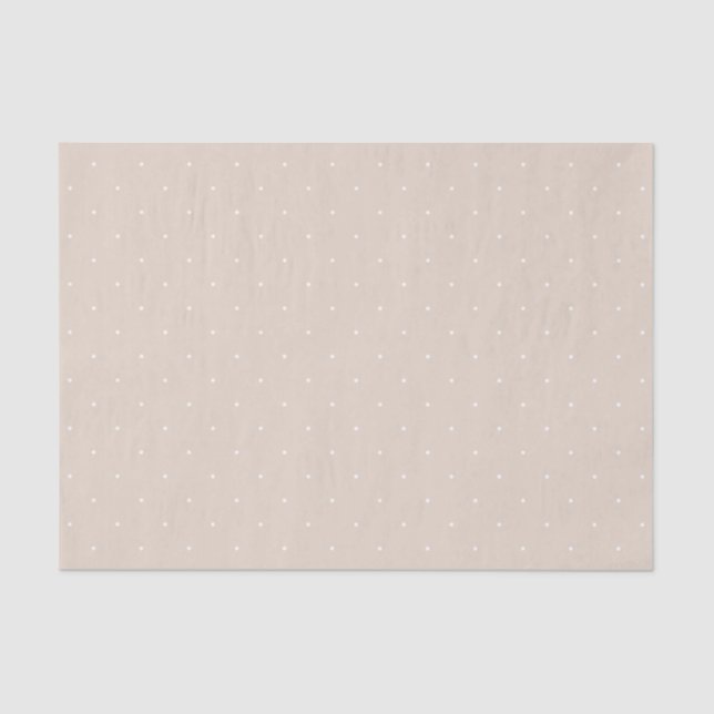 Papel De Seda Pequeños puntos blancos refinados sobre beige mini (Anverso)