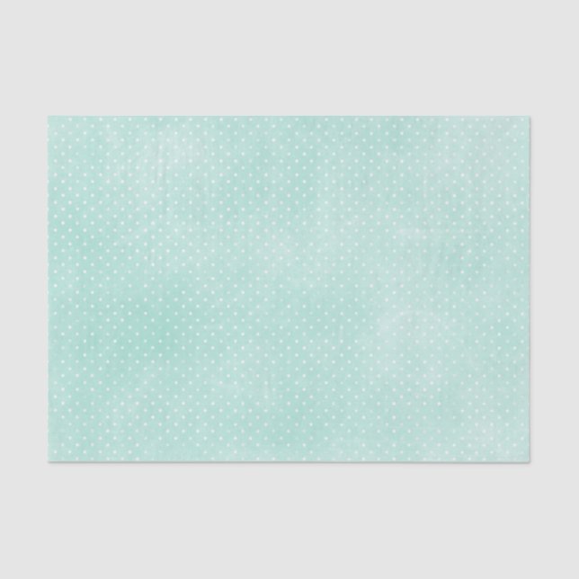 Papel De Seda Pequeños puntos de Polka azul turquesa azul Pastel (Anverso)