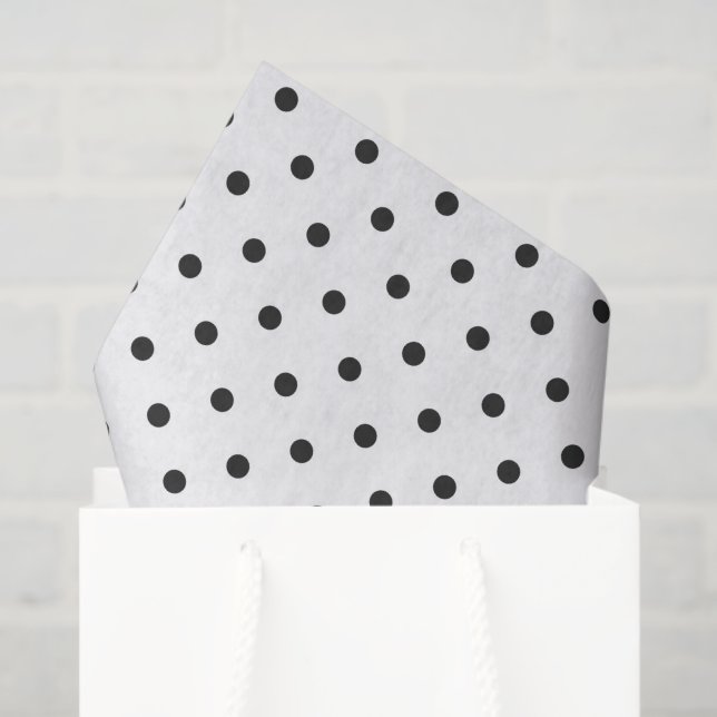 Papel De Seda Pequeños puntos negros en el envolvimiento de rega (Bolsa de regalo)