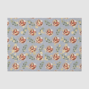 Papel De Seda Peras en una cesta con fondo azul