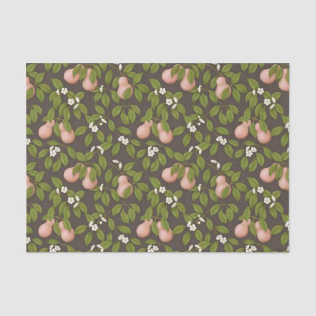 Papel De Seda Peras rosadas (marrón oscuro) (Anverso)