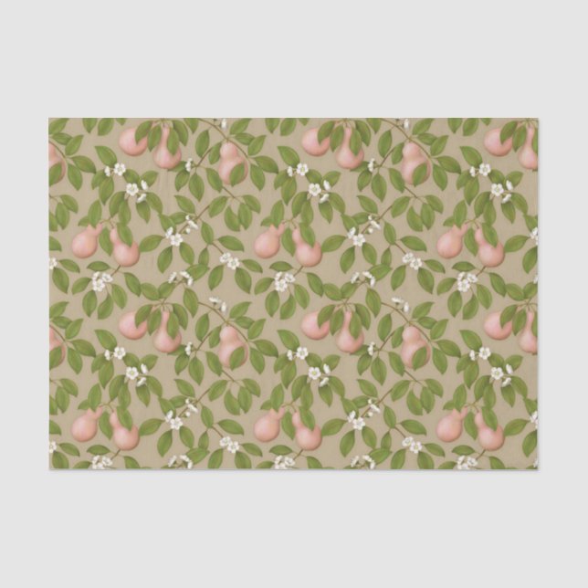 Papel De Seda Peras rosas (marrón claro) (Anverso)